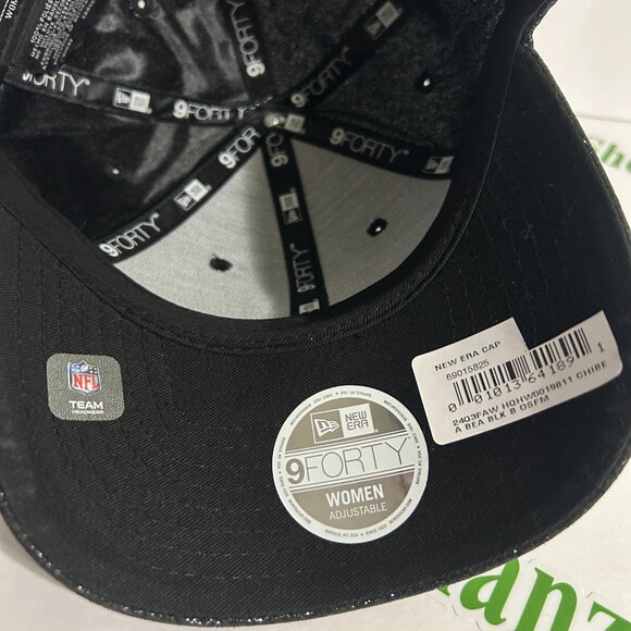New Era 9Forty Hat NFL Chicago Bears Adjustable Cap Womens Sparkle Glitter Black - Picture 7 of 8
